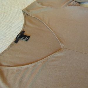 Tan Long-Sleeve Mini Dress